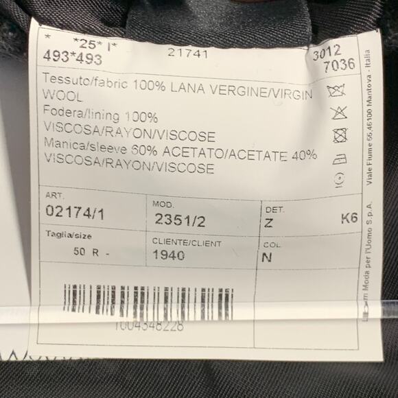 LUIGI BIANCHI Size 40 Regular Grey Charcoal Checkered Notch Lapel Sport Coat - Picture 9 of 10